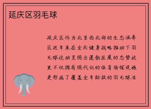 延庆区羽毛球
